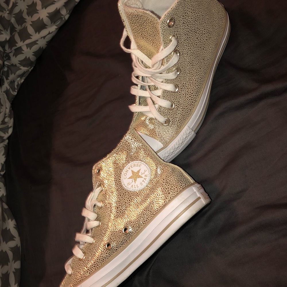 Gold High-Top Converse